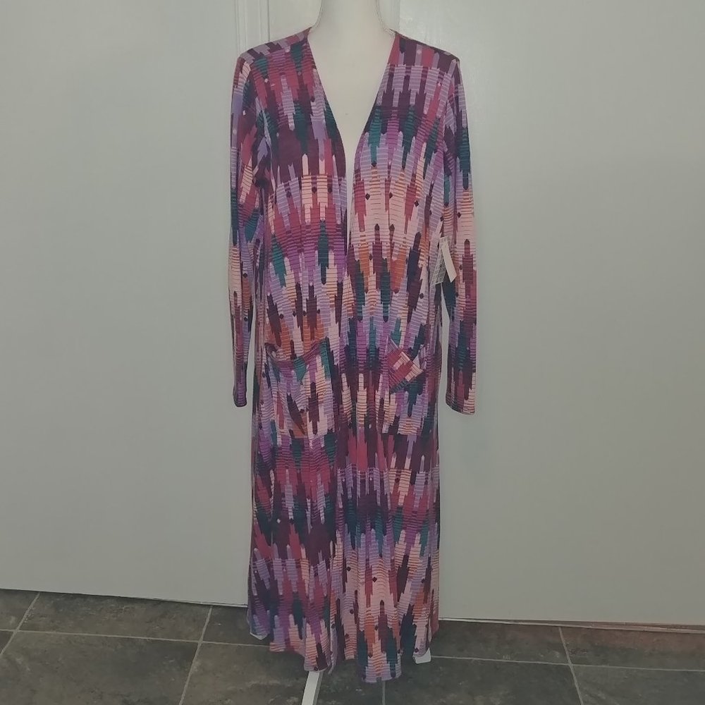 LuLaRoe Sarah Multi Colored Duster Cardigan